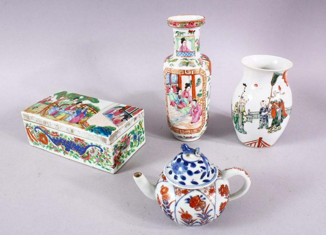 A CANTON RECTANGULAR BOX AND COVER, 18cm, and a similar (1 of 12)