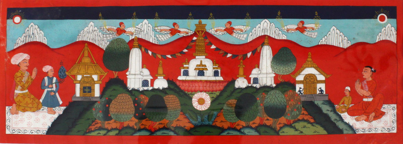 AN INDIAN SIKH SCHOOL MINIATURE PAINTING, depicting (1 of 4)