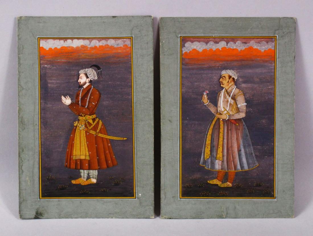 TWO FINE QUALITY INDIAN MINIATURE PAINTINGS, each (1 of 12)