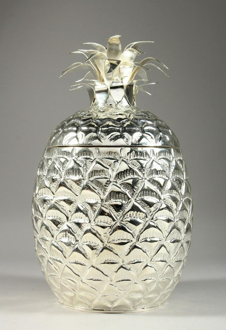 A PLATE PINEAPPLE ICE BUCKET 13ins high: A PLATE PINEAPPLE ICE BUCKET 13ins high