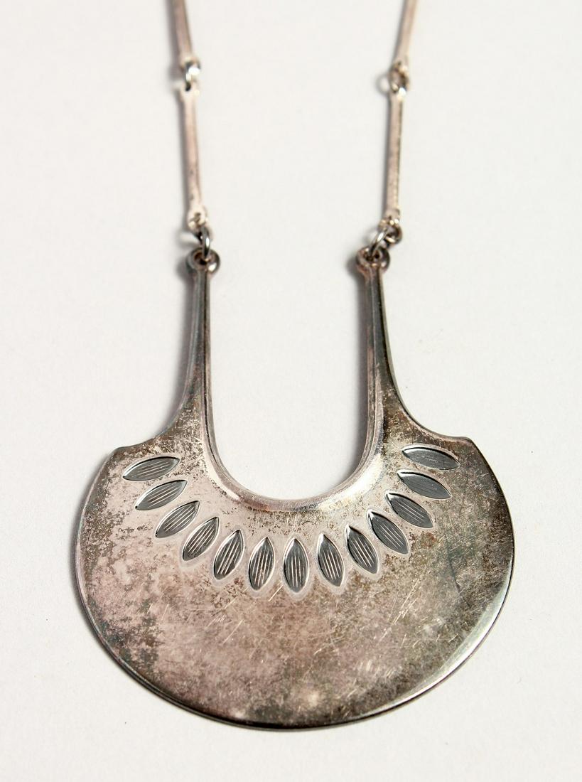 DAVID ANDERSON, NORWAY, SILVER MOUNTED PENDANT AND: DAVID ANDERSON, NORWAY, SILVER MOUNTED PENDANT AND CHAIN.