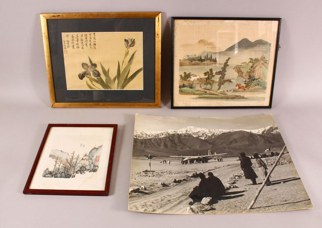 A LOT OF FOUR 19TH / 20TH CENTURY CHINESE PAINTINGS, (1 of 6)