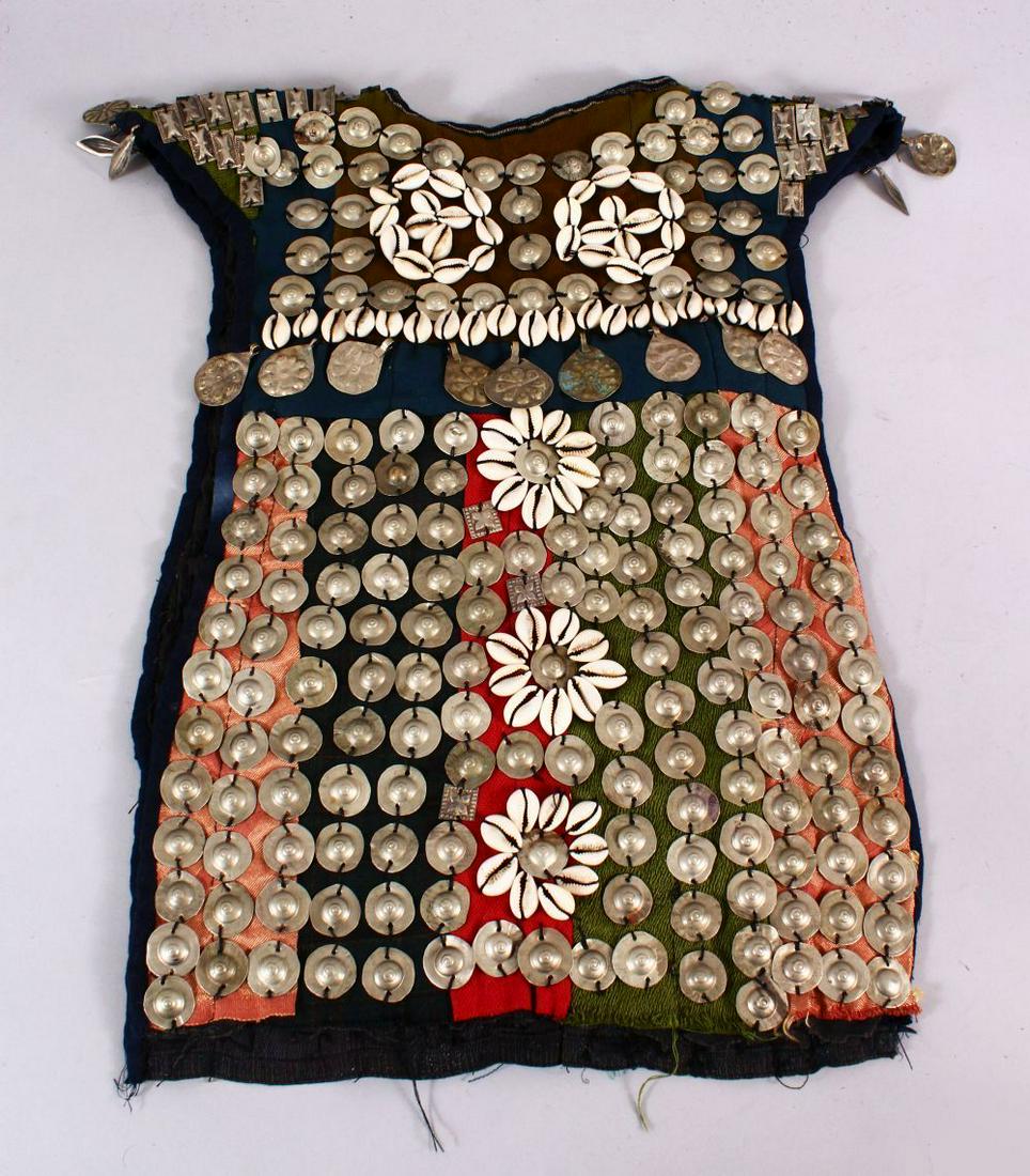 A 19TH CENTURY TURKISH SILVER ONLAID CHILDS DRESS, with (1 of 7)