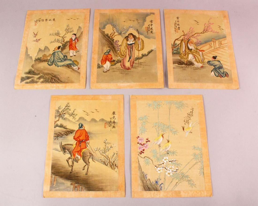 A COLLECTION OF FIVE CHINESE PAINTINGS ON PAPER, (1 of 7)