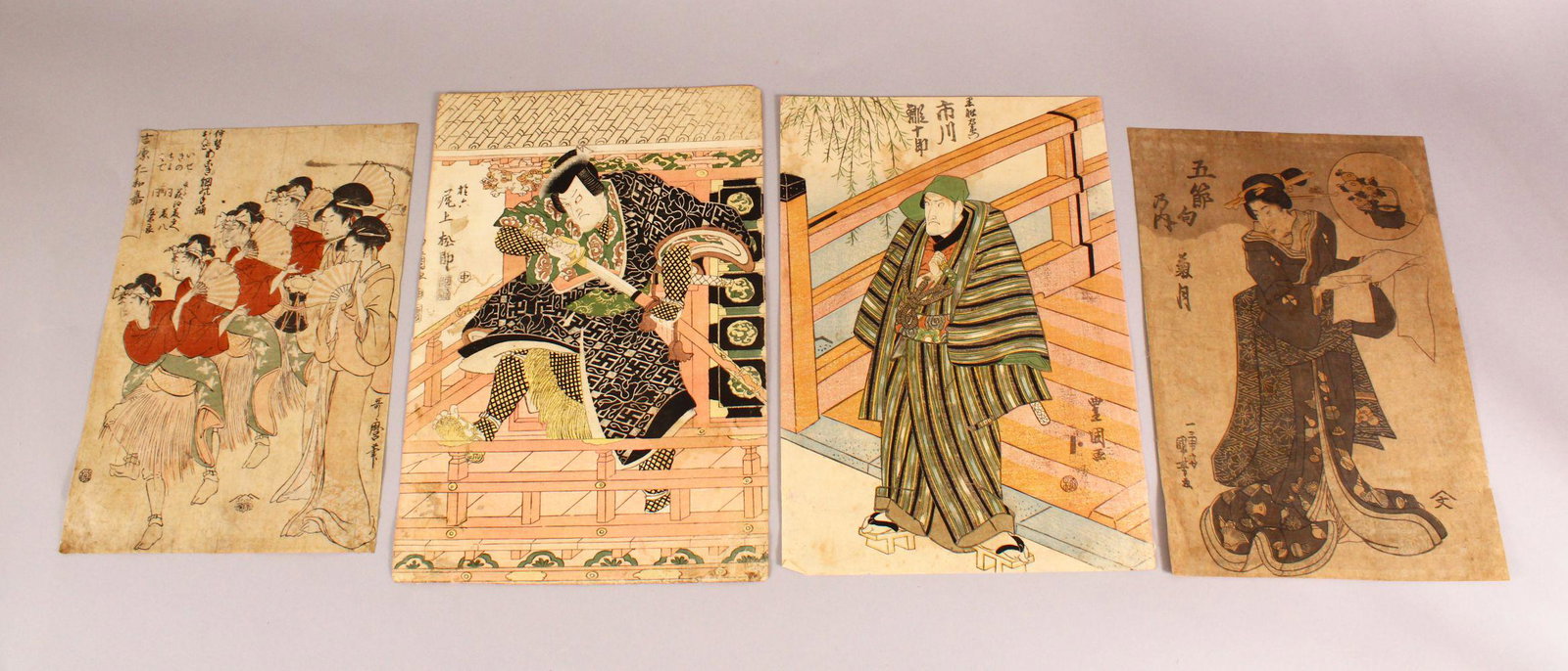 A COLLECTION OF EARLY 19TH CENTURY JAPANESE WOODBLOCK: A COLLECTION OF EARLY 19TH CENTURY JAPANESE WOODBLOCK PRINTS, Toyokuni I Utagawa 1769-1825 and Kuniyoshi Utagawa 1797-1861, varying sizes approx. 37cm x 25cm.