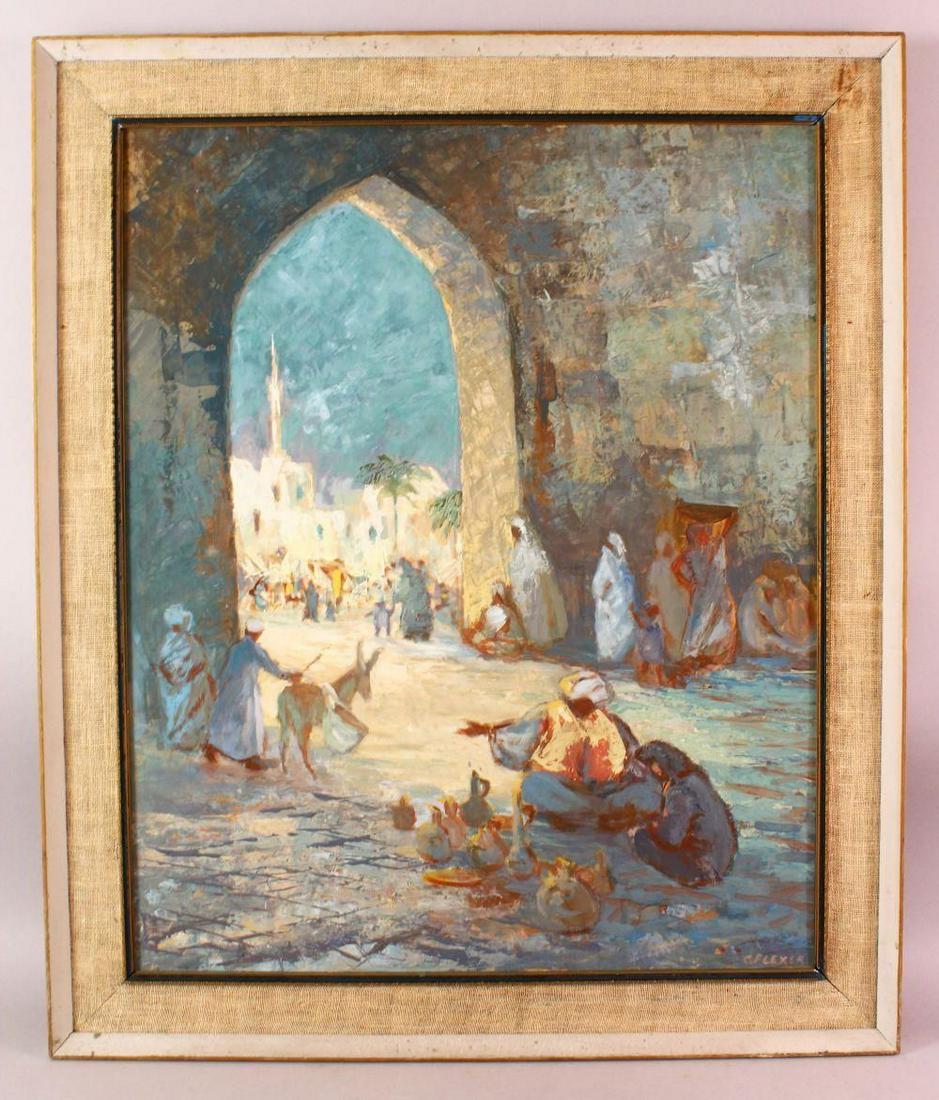 OIL ON BOARD PAINTING - ISLAMIC ORIENTALIST - Framed, (1 of 4)