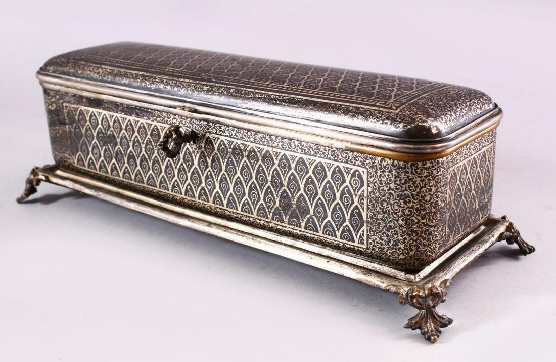 A BIDRI STYLE RECTANGULAR HINGED CASKET for the (1 of 5)