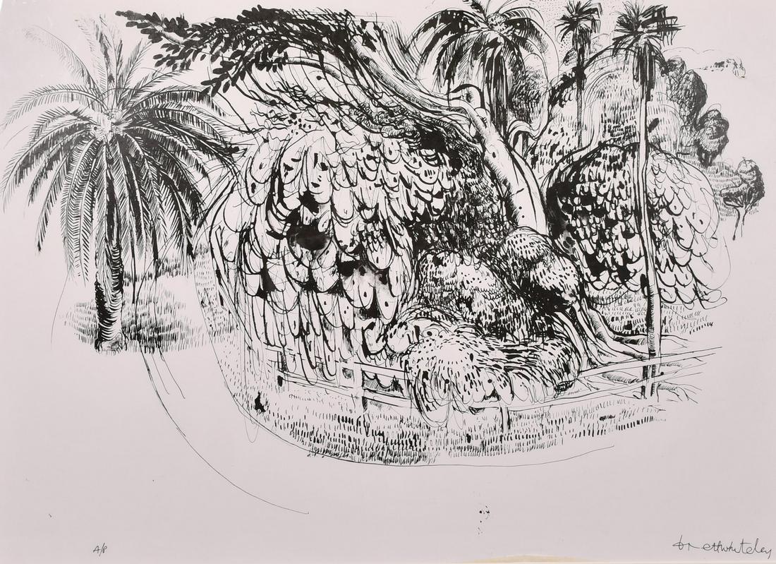 After Brett Whiteley, A print of a woodland scene,: After Brett Whiteley, A print of a woodland scene, signed and marked A/P in the print, 20" x 29".