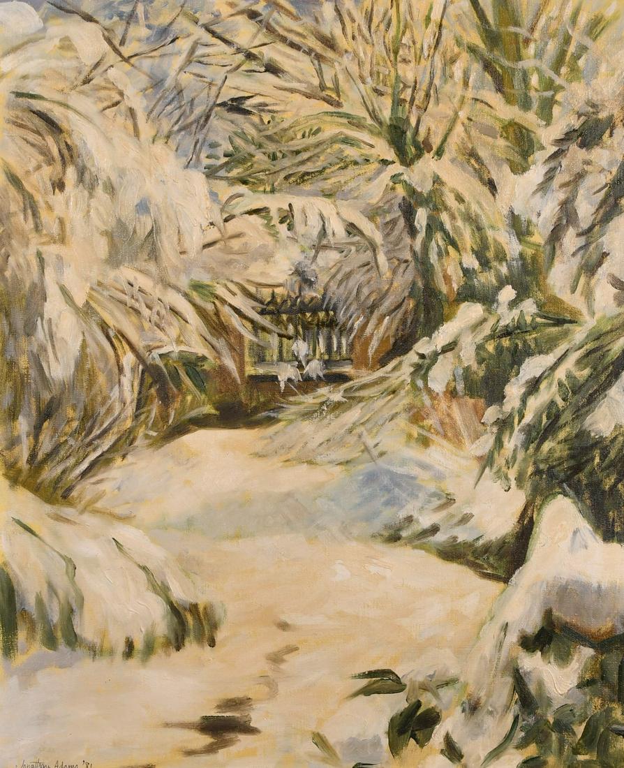Jonathan Adams (1931-2005) British, Winter landscape: Jonathan Adams (1931-2005) British, Winter landscape 1981, oil on canvas, signed and dated 81', 22.25" x 18.25".