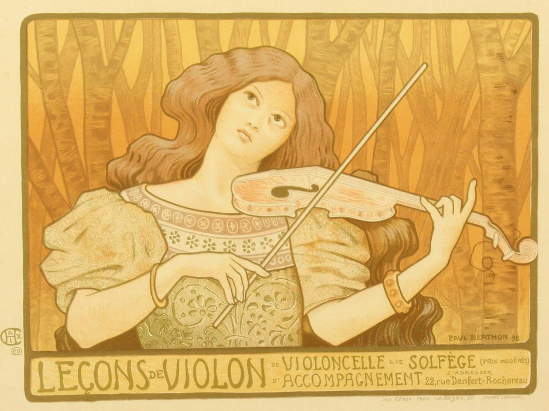 Paul Berthon (1872-1934) French, 'Lecons de violon', (1 of 4)