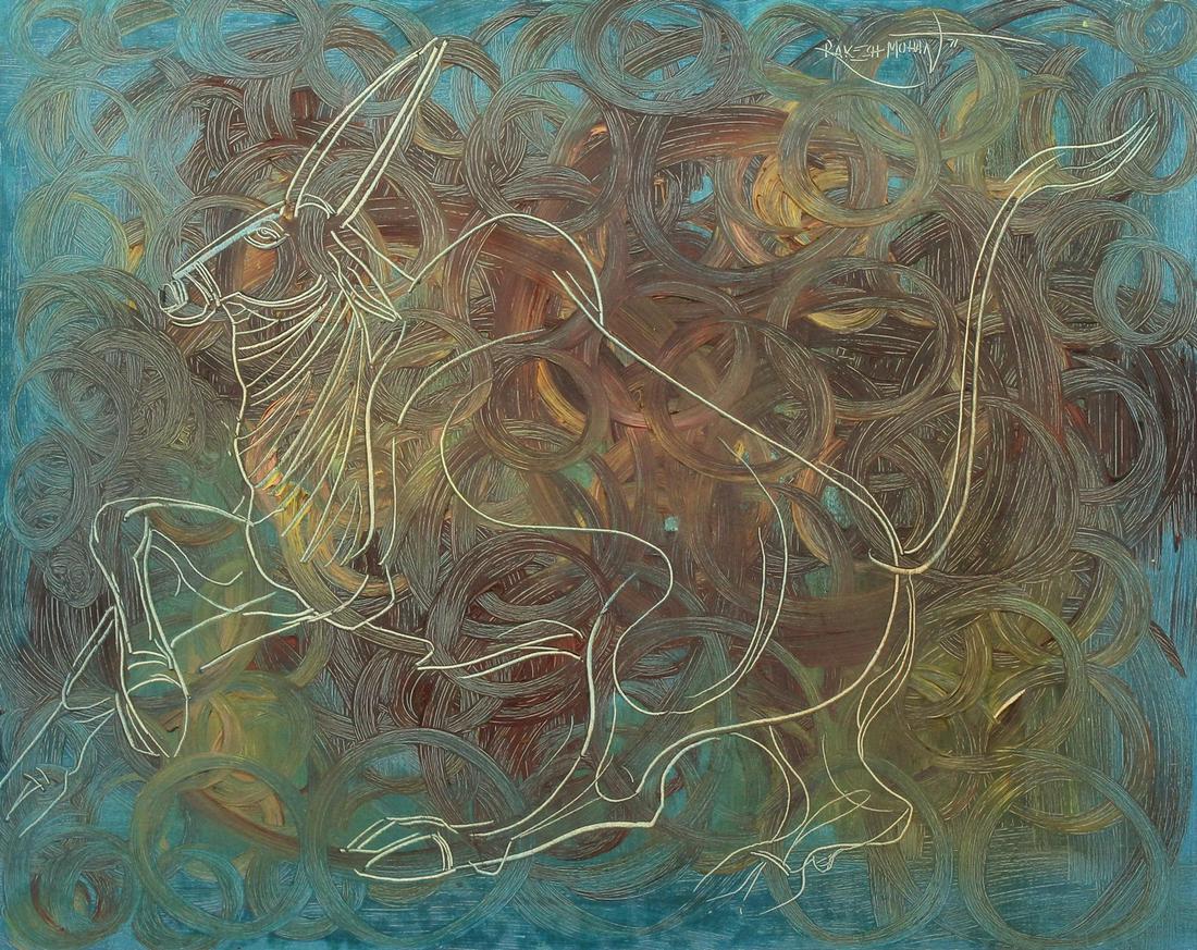 Rakesh Mohan, circa 1971, scene of an oxen in an (1 of 4)