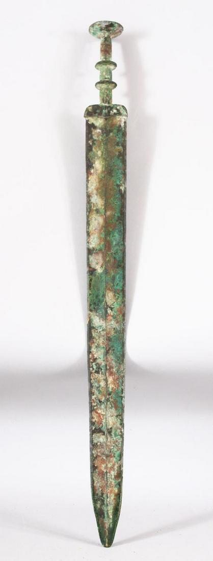 AN ARCHAIC BRONZE SWORD, POSSIBLY CHINESE, 57cm long. (1 of 5)