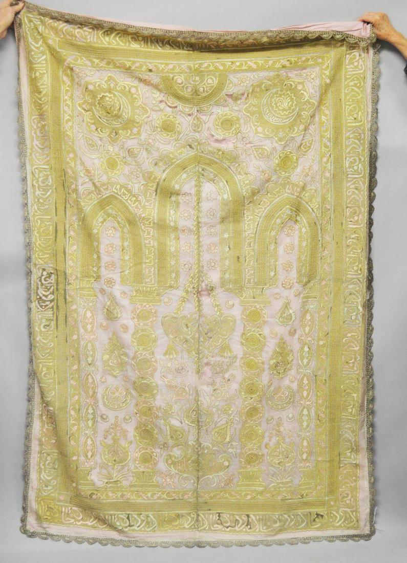 A LARGE OTTOMAN EMBROIDERED SILK PANEL, embroidered (1 of 5)