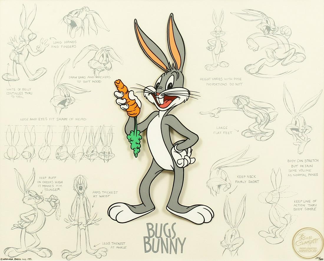 A WARNER BROTHERS ORIGINAL FILM CELL. "BUGS BUNNY": A WARNER BROTHERS ORIGINAL FILM CELL. "BUGS BUNNY" 1991. No. 205/500. 13ins x 16ins.