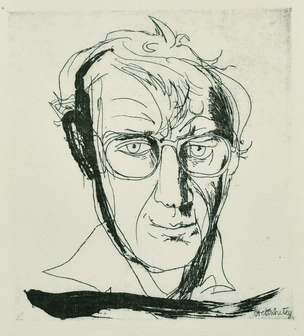 After Brett Whiteley, Australian, a head study, print,: After Brett Whiteley, Australian, a head study, print, 9" x 8".