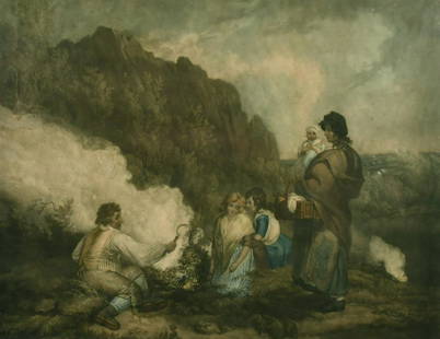 John Raphael Smith, after George Morland, 'The Fern: John Raphael Smith, after George Morland, 'The Fern Gatherers', mezzotint with later hand-colouring, published by John Raphael Smith circa 1799, 18" x 24".
