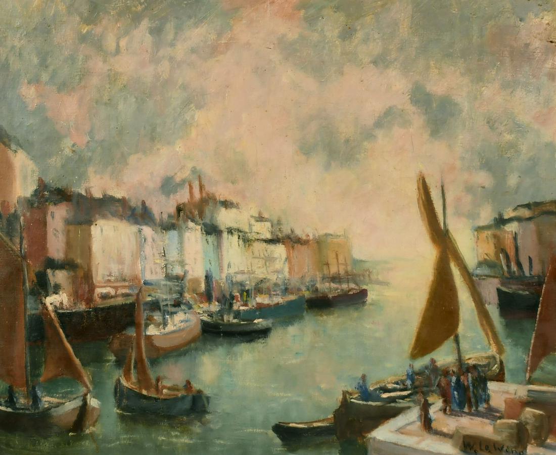 W. Le Wino (Walter Beauvais), 'A harbour', oil on (1 of 4)