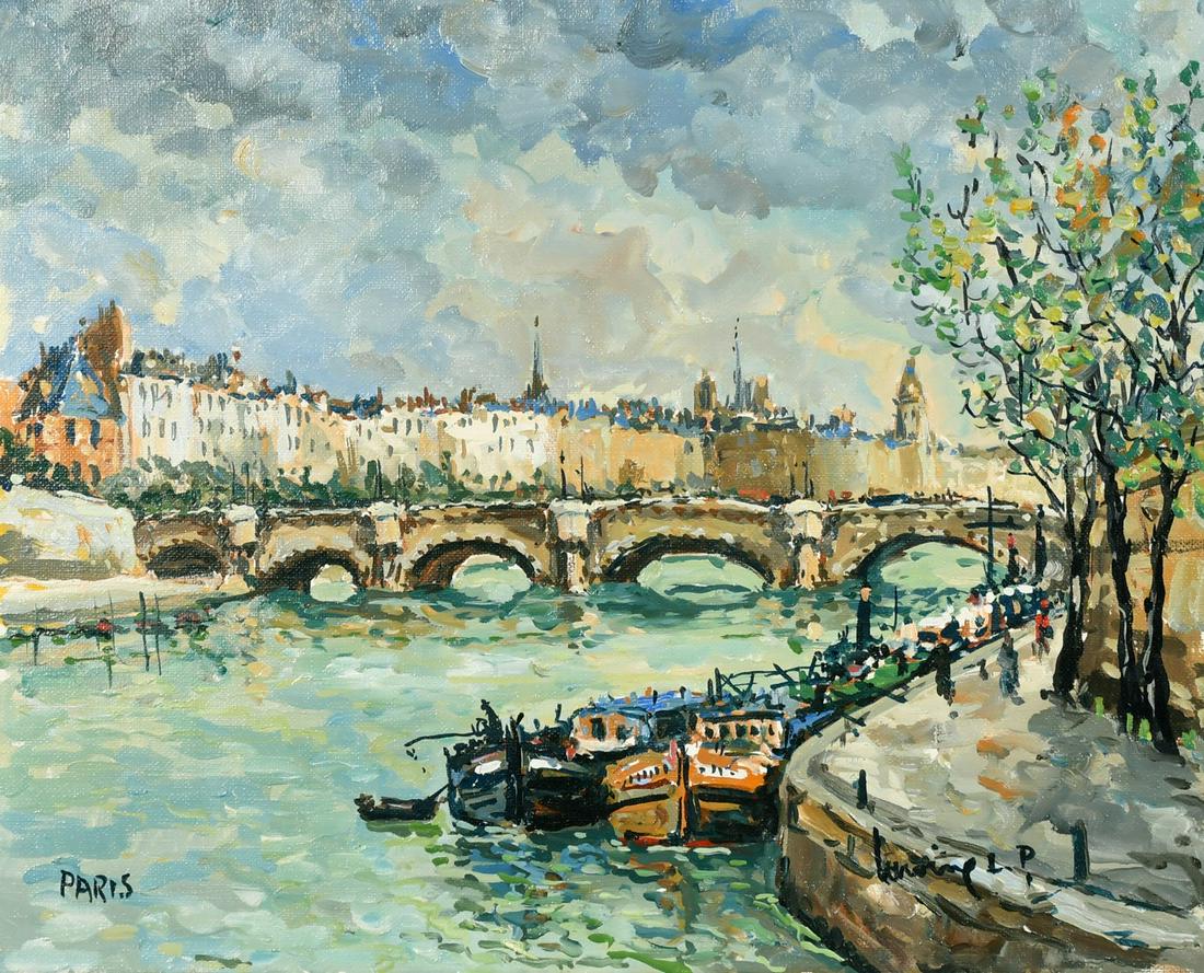Robert L. P. Lavoine (1916-1999) a view of the Pont Neuf, oil on canvas, signed and also inscribed (1 of 4)