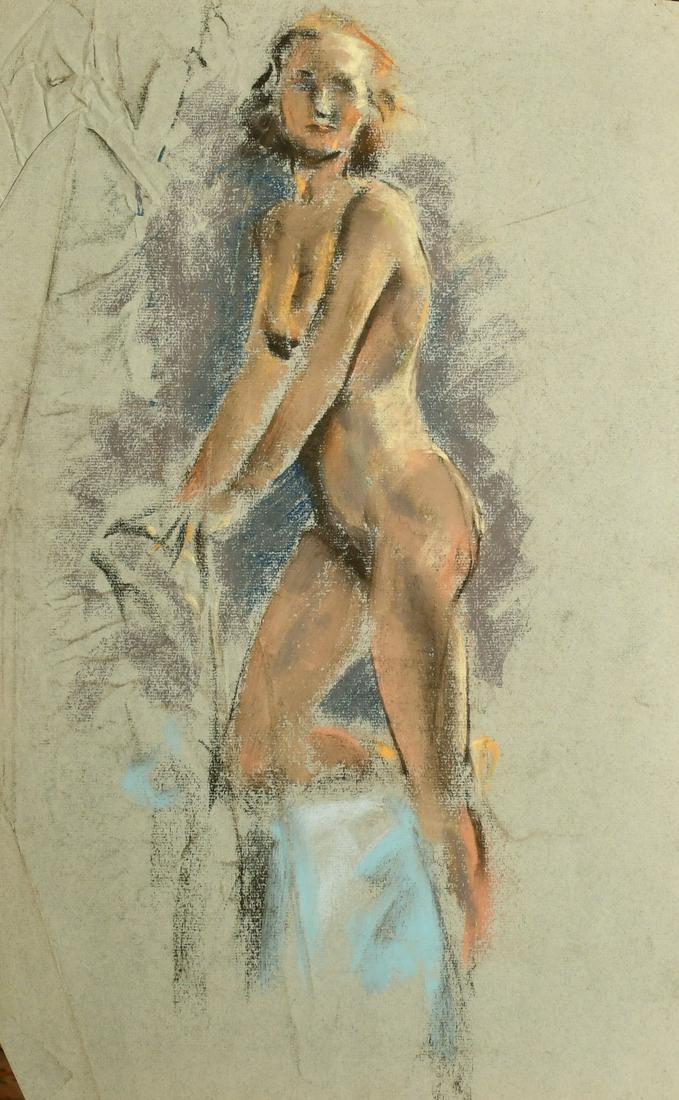 A folder of 19th and early 20th Century prints and drawings, mostly portraits and figural, sizes (1 of 3)