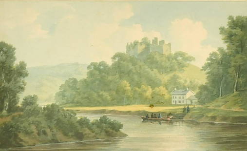 Edward Dayes (1763-1804) View of the ruins of Goodrich Castle, watercolour with inscription, 5" x: Edward Dayes (1763-1804) View of the ruins of Goodrich Castle, watercolour with inscription, 5" x 8.25", (12.5x21cm).