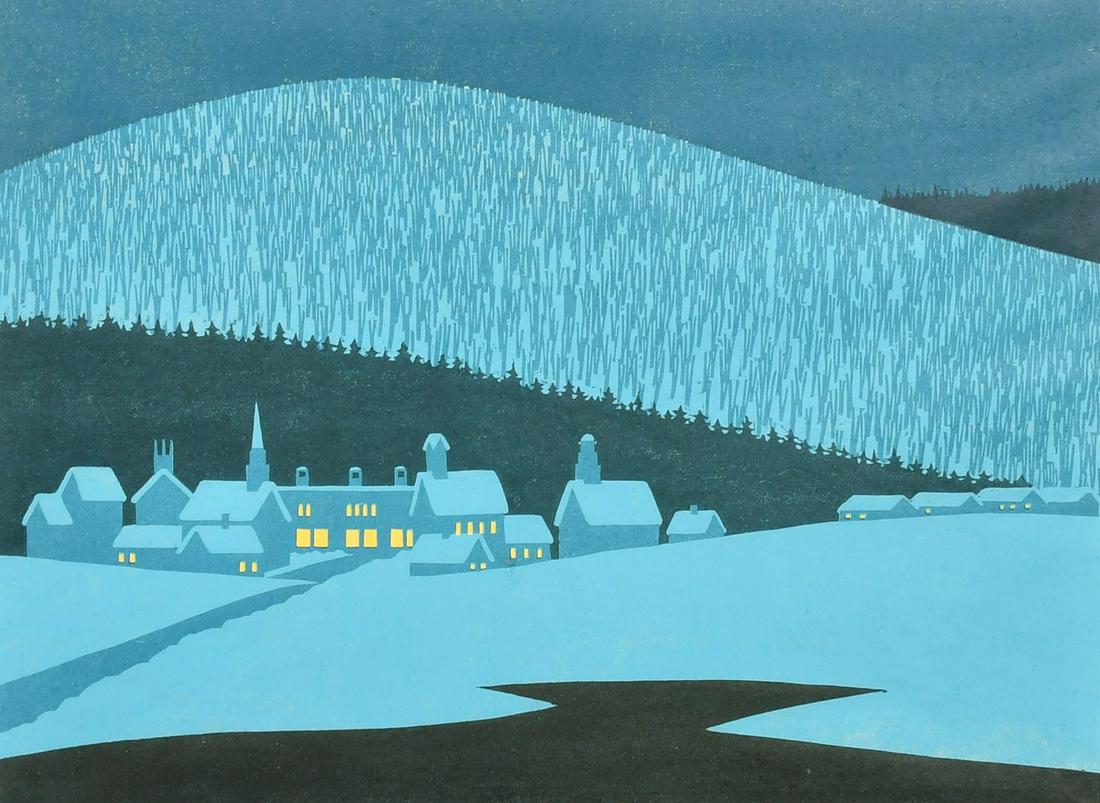Sabra Field (b. 1935) American, 'Winter Lights', woodcut, signed and inscribed in pencil, 12.5" x (1 of 5)
