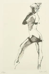 Robert Heindel (1938-2005) American, 'Study II' from the series of 4 studies for 'The Temptress': Robert Heindel (1938-2005) American, 'Study II' from the series of 4 studies for 'The Temptress' works, offset lithograph, numbered 473/500 and signed in pencil, 17.5" x 11.5", (44.5x29.5cm).