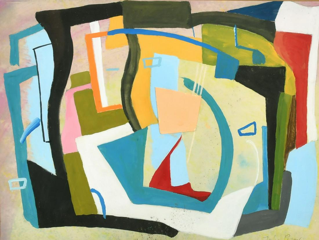 Abstract composition, gouache and collage, bears signature 'John Piper'. 8" x 11", (20x28cm).: Abstract composition, gouache and collage, bears signature 'John Piper'. 8" x 11", (20x28cm).