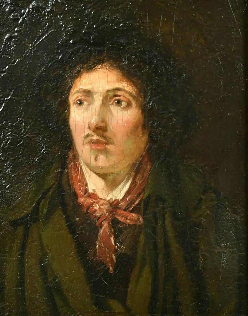 18th/19th Century Probably Spanish School, a head and shoulders study of a man, oil on board, 6.25" (1 of 3)