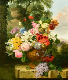 John Wainwright (late 19th Century) British, 'Summer Flowers', a fine pair of still life paintings