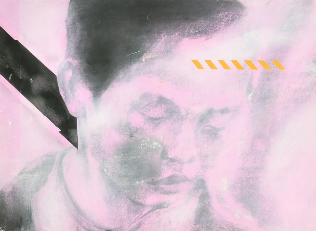 Indian School (20th Century), a head study of a young man, pastel, watercolour and oil, 21" x 28.5" (1 of 5)