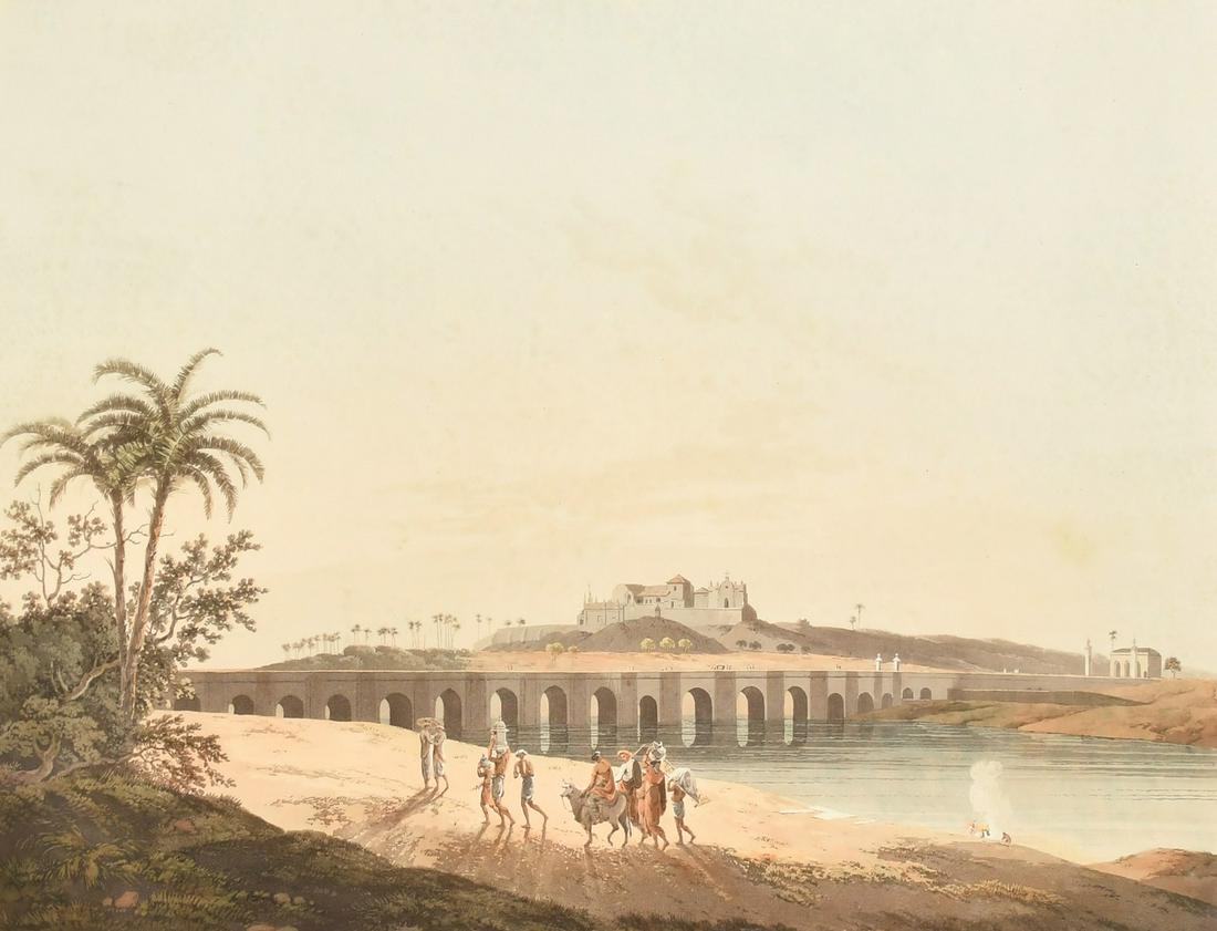 Thomas and William Daniell, (18th Century) 'The Armenian bridge, near St. Thomas's Mount, Madras', a (1 of 3)