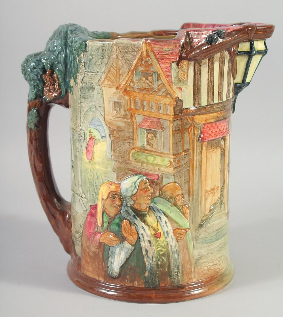 A ROYAL DOULTON LARGE LIMITED EDITION JUG "THE PIED PIPER" No. 304 / 600, with original (1 of 8)