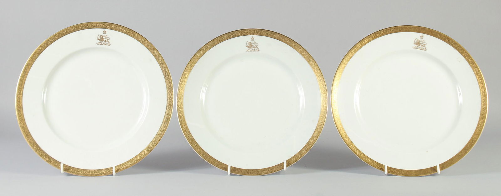THREE REZA PAHLAVI PORCELAIN PLATES, by Rosenthal, each 26cm diameter. (1 of 4)