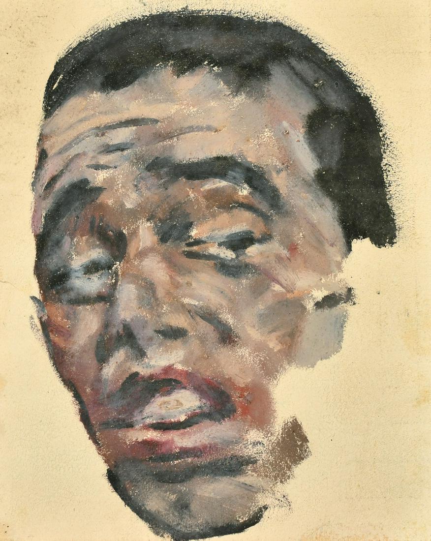 Attributed to Erich Wolfsfeld (1884-1956) German, Head studies of men, oils on paper, paper size (1 of 4)