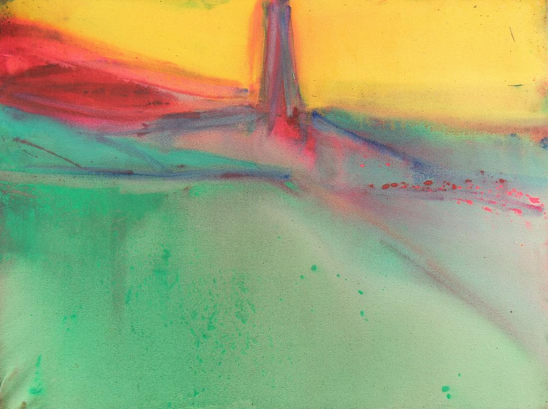 Jeff Hoare (1923-2019) British, 'Poseidon', acrylic on canvas, titled verso, 18" x 24", (46x60.5cm): Jeff Hoare (1923-2019) British, 'Poseidon', acrylic on canvas, titled verso, 18" x 24", (46x60.5cm) (unframed).