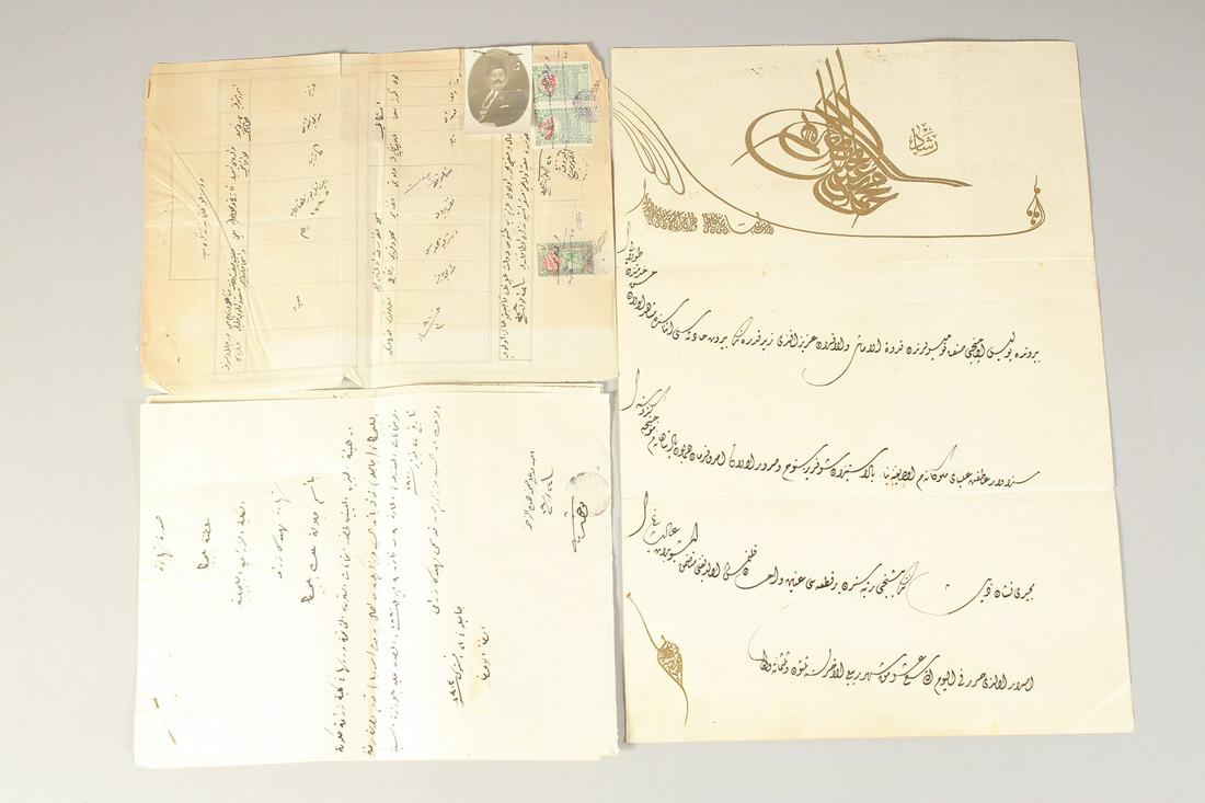 THREE OTTOMAN FIRMAN DOCUMENTS, two documents signed and dated, 19th century, (3). (1 of 3)