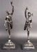 A GOOD PAIR OF BRONZE MERCURY AND CERES STANDING FIGURE