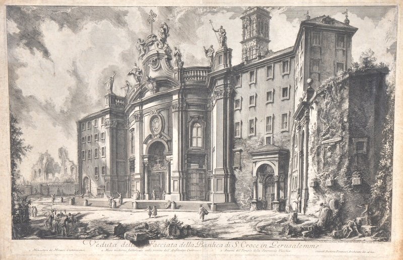 Giovanni Battista Piranesi (17201778) Italian. ‘Veduta: Giovanni Battista Piranesi (17201778) Italian. ‘Veduta della Facciata della Basilica di S Croce in Geruselemme’ Etching, 17” x 25.75”.