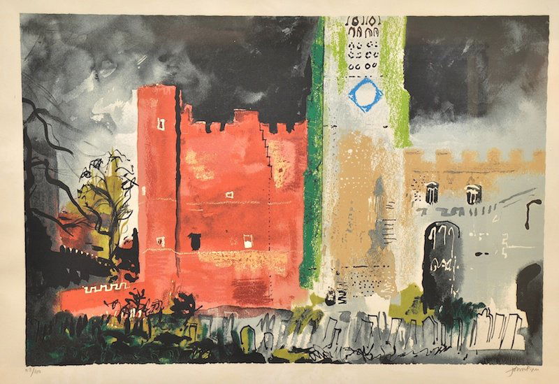 John Piper (19031992) British. ‘Buckden Palace’, Screen: John Piper (19031992) British. ‘Buckden Palace’, Screenprint in Colours, Signed in Pencil and Numbered 58/100, 27” x 37.5”.