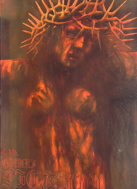 Pietro Psaier (19362004) Italian. ‘Crucifixion, No. 14: Pietro Psaier (19362004) Italian. ‘Crucifixion, No. 14, Revelations 22.20, Surely I am coming quickly, The Last Picture Show, 2004, Del Museo De Pasion. Heavy oil base upon canvas with inks, tints a