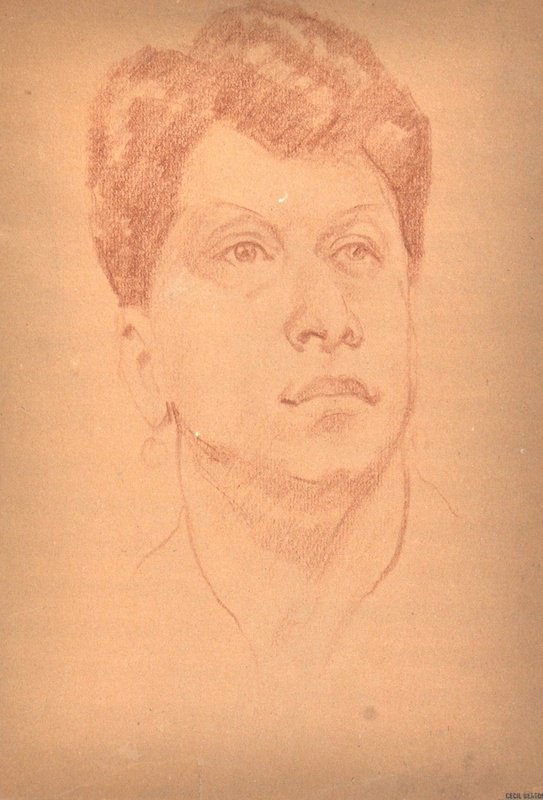 Cecil Beaton (1904-1980) British. A Head Study of Golda: Cecil Beaton (1904-1980) British. A Head Study of Golda Casimir, Actress, Crayon, Inscribed ‘Cecil Beaton from Miss E Hose’, 12” x 9”.
