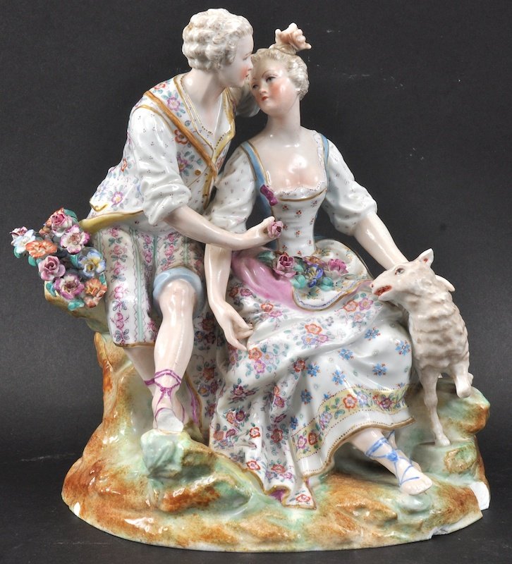 A LATE 19TH CENTURY GERMAN PORCELAIN FIGURAL GROUP mode
