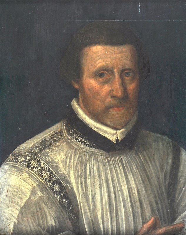 16th Century English School. Portrait of a man, dressed: 16th Century English School. Portrait of a man, dressed in a white smock, Oil on an Extended and Cradled Panel, 13.5” x 11.75”