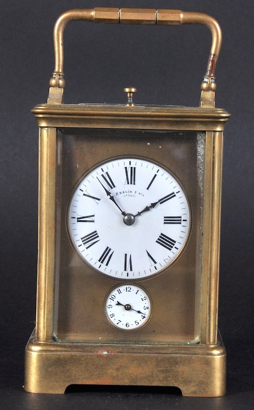 A GOOD FRENCH GRAND SONNERIE CARRIAGE CLOCK. 5.5 inches: A GOOD FRENCH GRAND SONNERIE CARRIAGE CLOCK. 5.5 inches high.