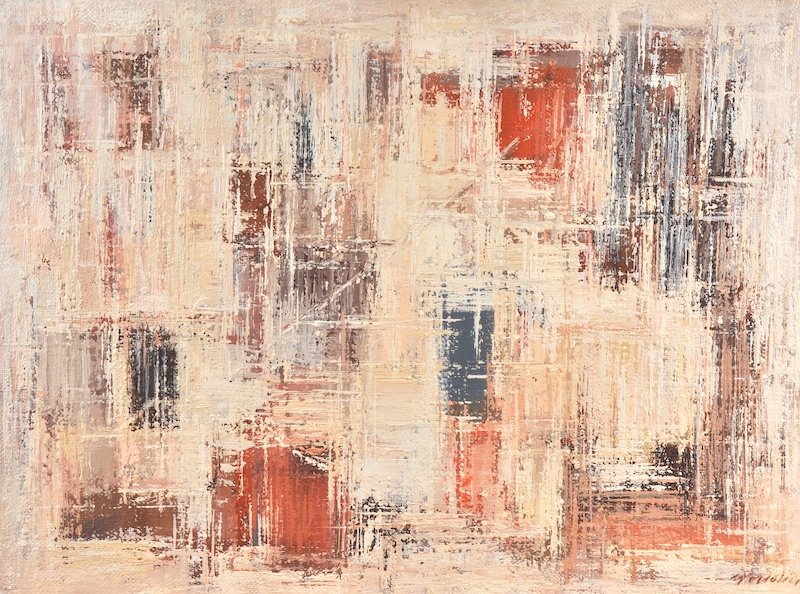 20th Century Continental School. Abstract, Oil on: 20th Century Continental School. Abstract, Oil on Canvas, Indistinctly Signed, 23.5” x 31.5”.