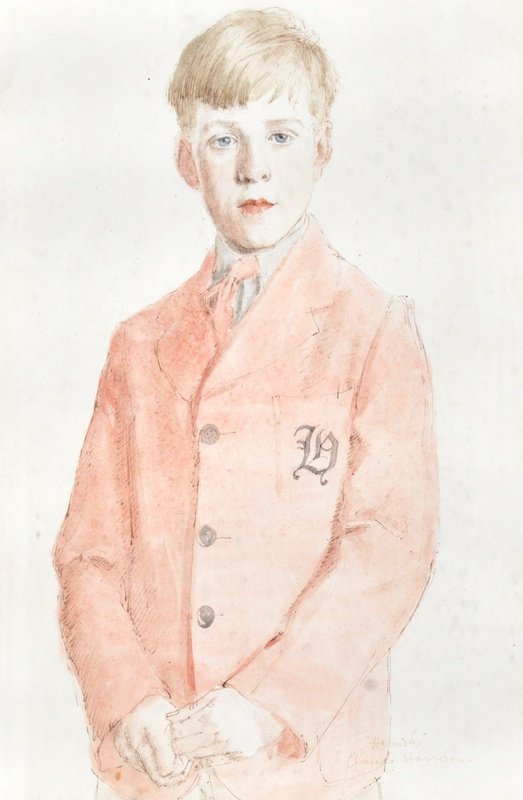 Claude William Harrison (1922-2009) British. ‘Hamish’,: Claude William Harrison (1922-2009) British. ‘Hamish’, a young boy in school uniform, Watercolour, Signed and Inscribed ‘Hamish’, 12” x 8.25”.