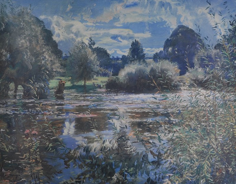 Alfred James Munnings (1878-1959) British. “The Full: Alfred James Munnings (1878-1959) British. “The Full River”, Print, Signed in Pencil, Unframed, 21” x 26”.