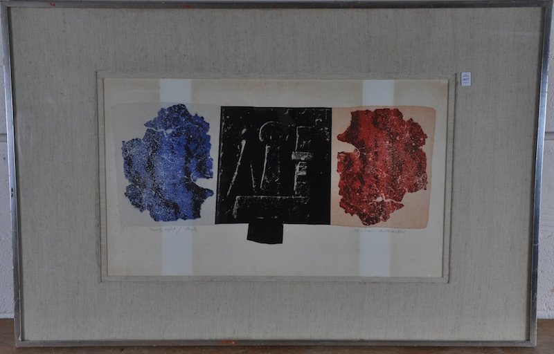 Michael Rothenstein (1908-1993) British. ‘Rust’ also: Michael Rothenstein (1908-1993) British. ‘Rust’ also known as ‘Lock & Catch’, Linocut, Signed and numbered ‘twenty eight / thirty’ in Pencil, 20” x 34”.