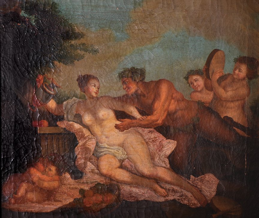 Manner of Francois Boucher (1703-1770) French. An: Manner of Francois Boucher (1703-1770) French. An Intimate Scene with Figures and Cherubs, Oil on Canvas, 20” x 23.5”, and the companion piece, a pair (2). £800-£1200 .