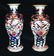A GOOD PAIR OF EARLY JAPANESE IMARI PORCELAIN VASES,